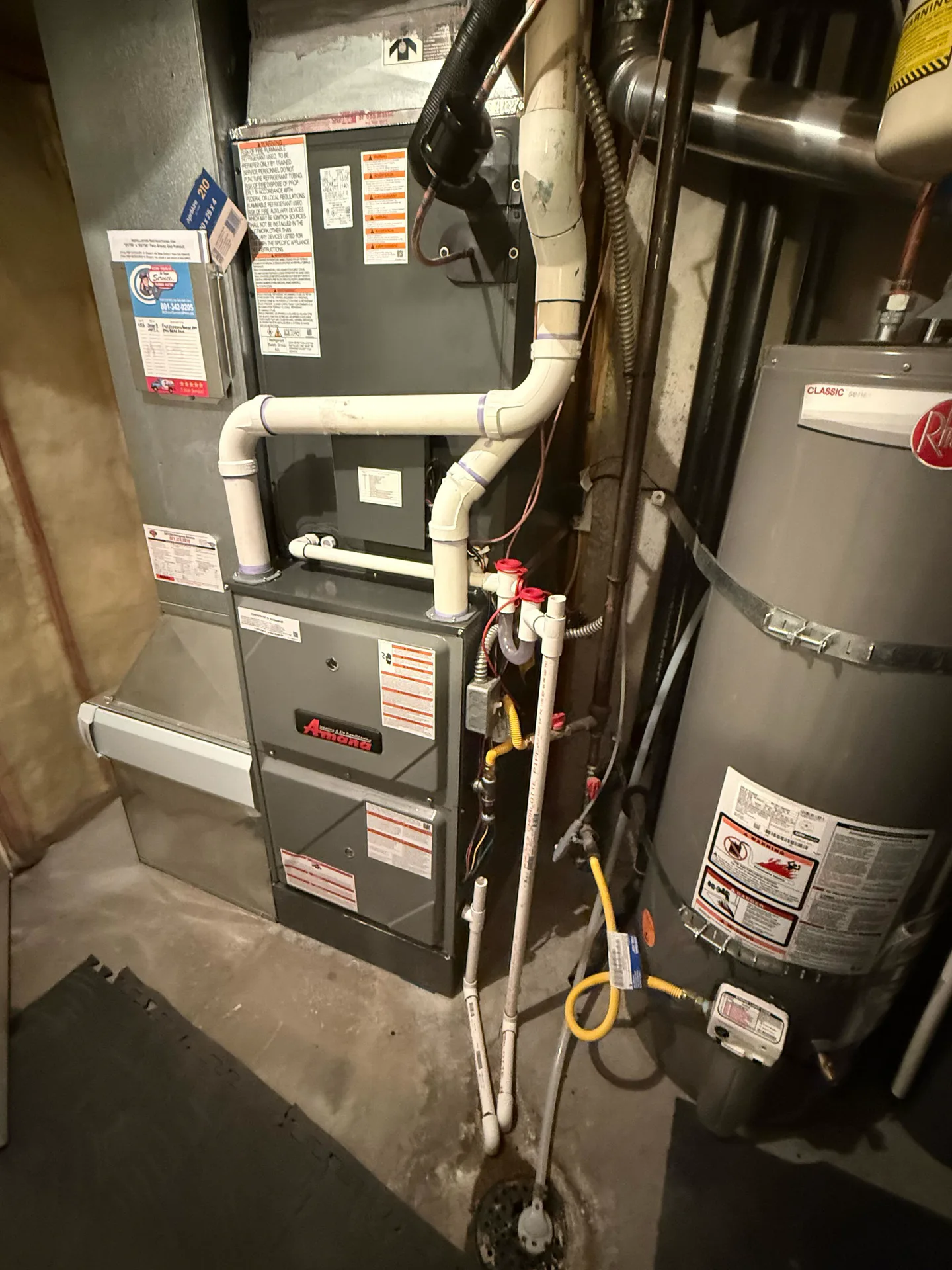 Amana furnace and Rheem water heater install