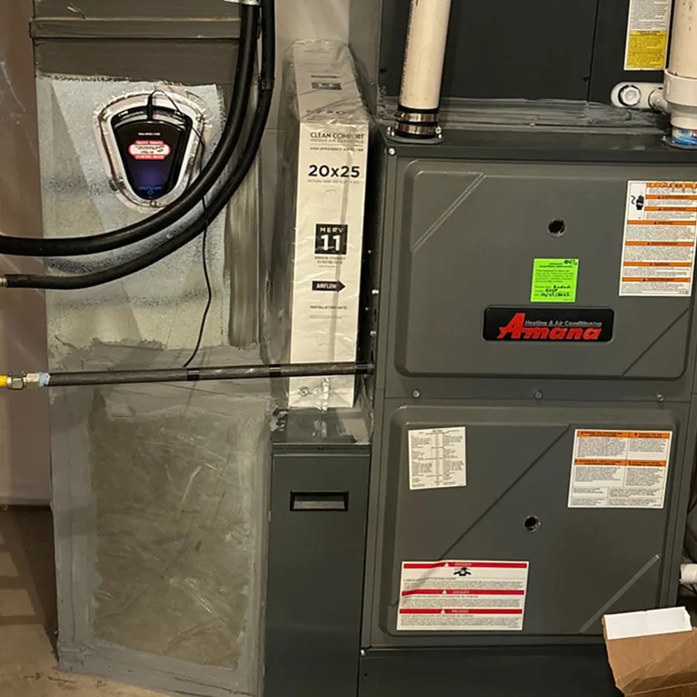 Amana furnace and filter cabinet install