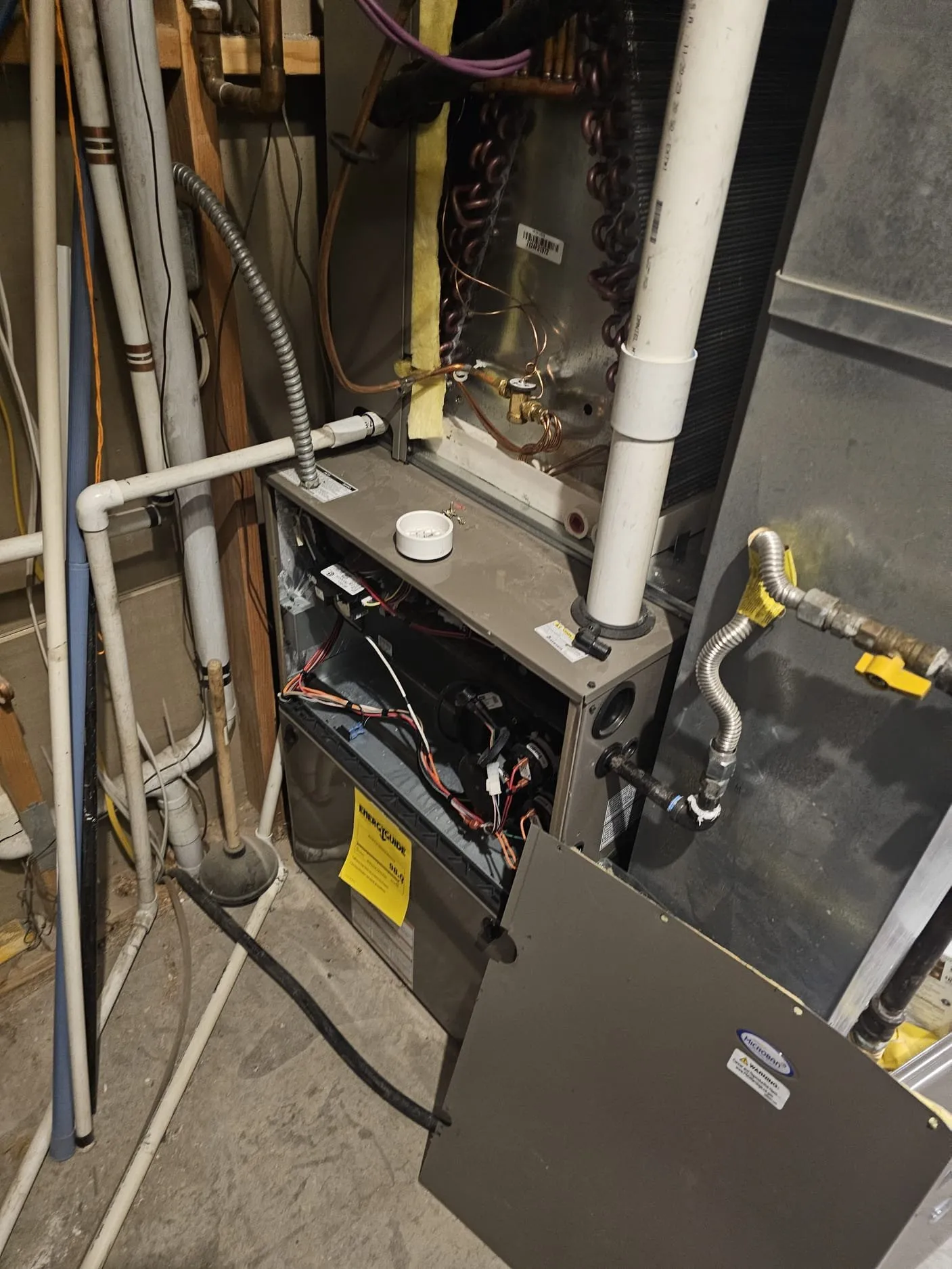 Furnace + coil installation