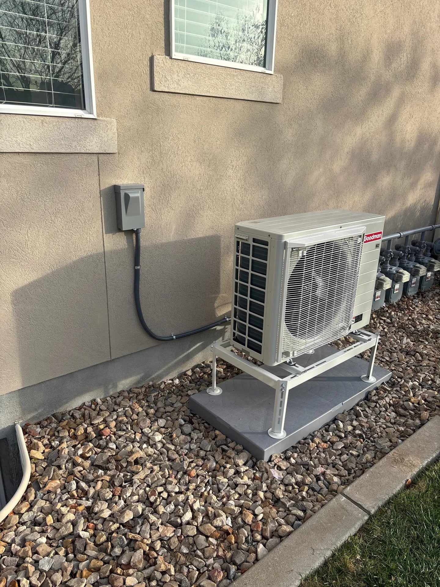 Heat pump install on concrete pad